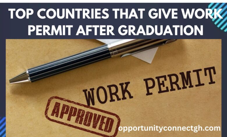 TOP COUNTRIES THAT GIVE WORK PERMIT AFTER GRADUATION