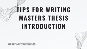 Tips for Writing Masters Thesis Introduction