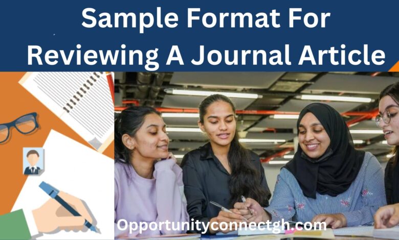 Sample Format For Reviewing A Journal Article